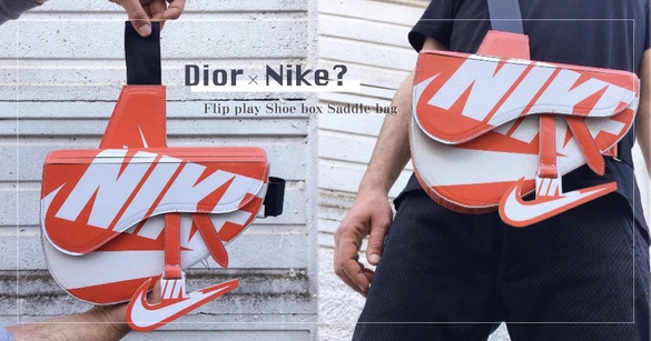「Dior x Nike」馬鞍包？外國神手自製Nike翻玩鞋盒馬鞍包，還有多款超狂聯名精品包～