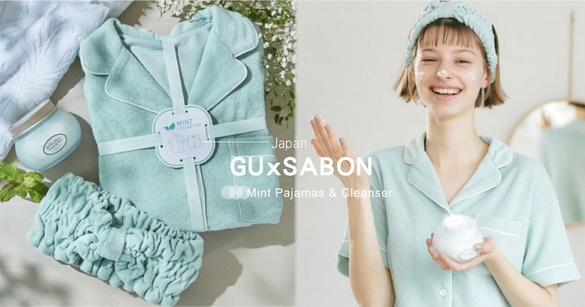 日本GU x SABON「薄荷睡衣組」上市，舒服沁涼觸感超療癒！SABON薄荷潔面膏也登場～
