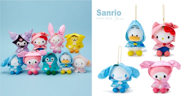 三麗鷗「雨衣系列」可愛登場！Hello Kitty、美樂蒂、大耳狗穿上雨衣，化身超Q小吊飾
