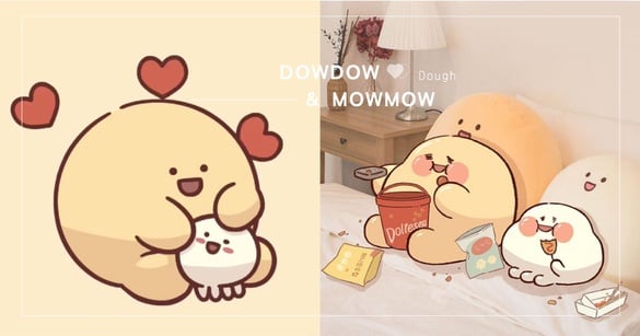 超療癒麵團DOWDOW &amp; MOWMOW登場！圓滾滾外型+呆萌笑臉太可愛，瞬間洗版韓妞INS～