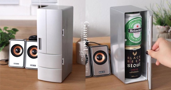 懶人必備！韓國推出「USB充電式小冰箱」，縮小版冰箱外型，讓你隨時隨地都能享用冷飲