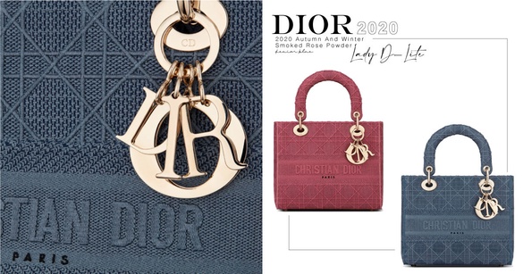 Dior Lady D-Lite 刺繡包，2020 秋冬再推「牛仔藍」、「煙燻玫瑰粉」新色！