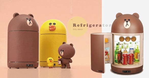 Line Friends「熊大迷你冰箱」，21L超大容量，還可UV殺菌、連結藍芽音響！