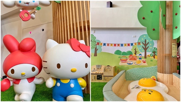 Kitty粉快衝！Hello Kitty蘋果村親子餐廳7/15開幕！Kitty、美樂蒂、布丁狗陪你一起玩