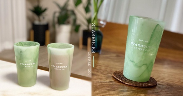 韓妞瘋搶！星巴克限量「綠色大理石」玻璃杯，夢幻大理石花紋，一補貨馬上搶購一空！