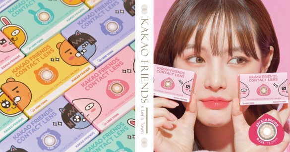 KAKAO FRIENDS x Lens Town隱眼上市！桃子粉嫩色溫柔必收，Ryan Brown是萊恩毛色同款