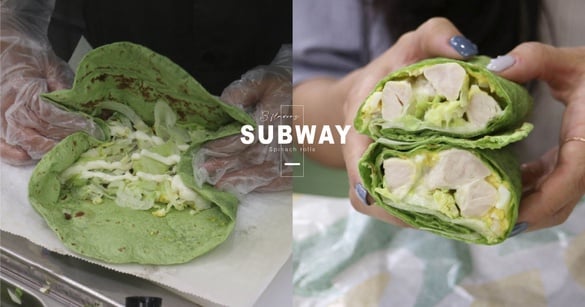 菠菜控注意！SUBWAY推出超狂「菠菜捲」，嫩綠色餅皮＆3種口味即日起開賣
