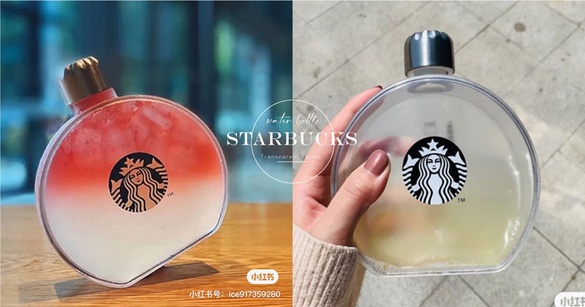 星巴克「透明圓形水瓶」絕美登場！香水瓶外型+半透明磨砂材質，拿在手上直接質感破表