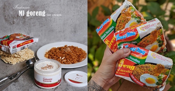 印尼炒泡麵變冰淇淋！印尼Holi Ice Cream推出「營多麵」口味冰淇淋，鹹甜絕妙新滋味！