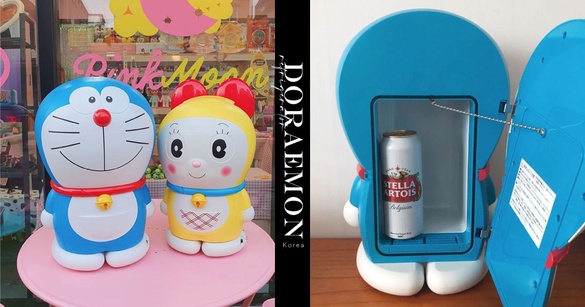 韓國最萌「哆啦A夢小冰箱」！百寶袋藏入冰涼飲品，外出野餐絕對是眾人焦點～