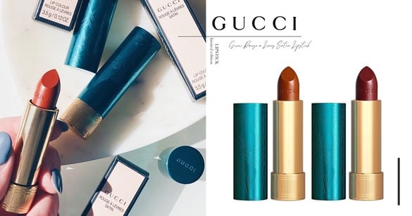 GUCCI再放火！復古浮雕消光「藍管唇膏」簡直太美，焦糖南瓜、酒紅棕新色絕美必收