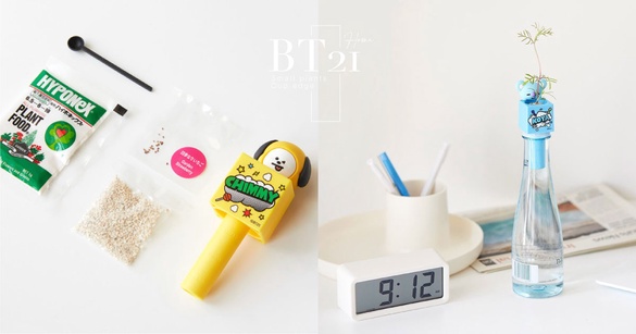 最萌植物玩具！BT21居家小植栽登場，在家就能輕鬆種出草莓、波斯菊，BT21還能變杯緣子