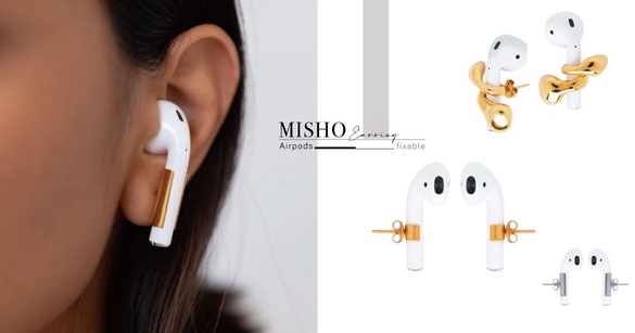 MISHO超時髦「可固定Airpods耳環」登場！用耳環把Airpods抓緊緊，再也不怕突然消失～