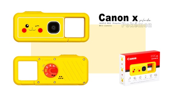 皮卡丘變身迷你相機！Canon×寶可夢推出「iNSPiC REC 皮卡丘款」，迷你機身好帶又好拍
