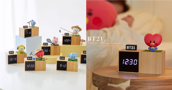 「BT21數位時鐘」可愛登場！超質感木質底座+超萌BT21公仔，還能顯示日期及溫度～