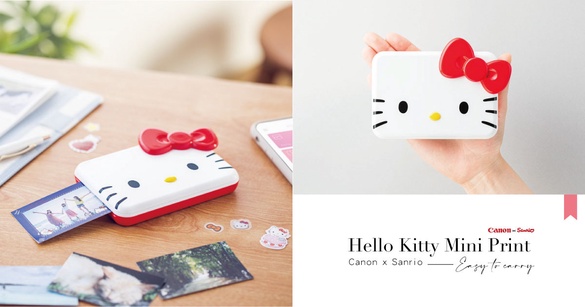 Canon推出「Hello Kitty迷你相印機」，超萌Kitty造型機身，還能一手掌握太方便！
