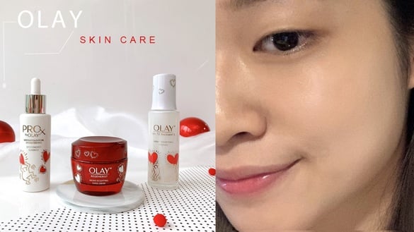 春天爆光有感必收！OLAY聯名款「光感小白瓶」14天半臉實測，竟變黑白臉嚇歪B編