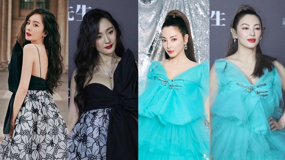 楊冪、譚松韻同場紅毯亮相！12位女星紅毯造型精修vs未修，張雨綺手臂顯壯，寧靜氣色差