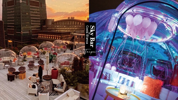 台北信義區全新泡泡屋Sky Bar！純白地中海風「Costa Blanca」，坐享台北最美跨年絕景