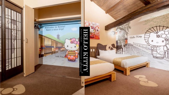 日本京都「Hello kitty歌舞伎主題套房」全新登場！和服Kitty陪你入睡，濃厚日式復古風