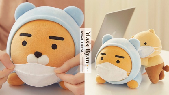 KAKAO FRIENDS「口罩萊恩與春植」登場！萊恩、寵物貓春植宅在家，陪你一起居家防疫