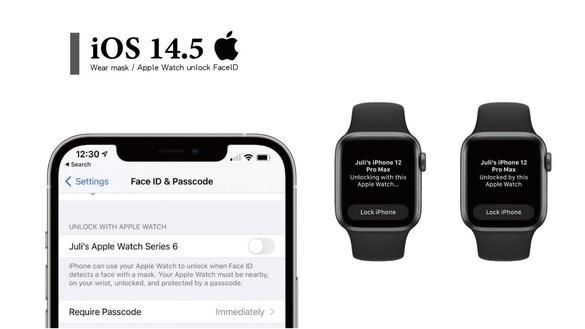 戴口罩也能解鎖iPhone！iOS 14.5推「Apple Watch解鎖」新功能，一指秒解FaceID超方便