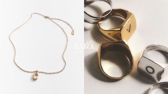 ZARA「字母飾品」回歸了！立體字母項鍊、耳環小巧可愛，真皮鑰匙圈超有質感～