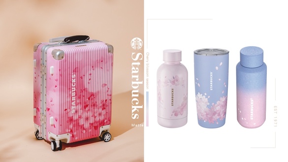 星巴克「粉嫩春櫻系列」登場！新品「鹹焦糖綿雲瑪奇朵」、「櫻花行李箱」這天開賣