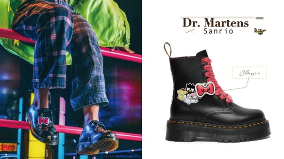 三麗鷗×Dr. Martens聯名回歸！超人氣角色變身經典1460馬汀靴，三麗鷗粉絲絕對要收~