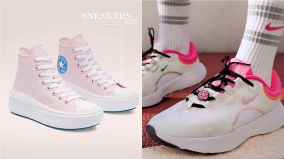 2021春夏必備「櫻花粉色球鞋」！CONVERSE厚底、NIKE花卉鞋款超夢幻，為穿搭加一點浪漫