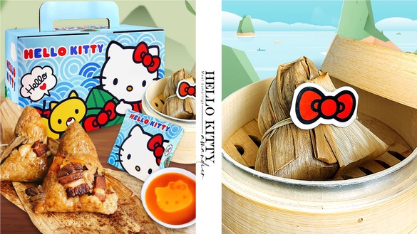 Hello Kitty變粽子！7-11搶先開賣Hello Kitty香粽禮盒，蝴蝶結造型肉粽加送Kitty碟子