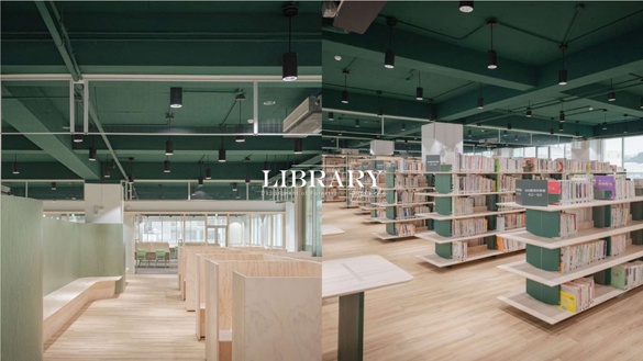 新竹絕美森林系圖書館！新竹最大圖書館「龍山分館」，綠色、木質色調打造療癒閱讀森林