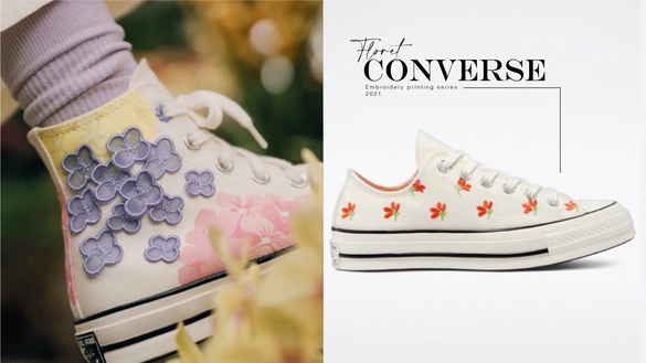 濃濃春意！2021「Converse小花準爆款」，立體夢幻花卉刺繡美炸，氣質粉嫩印花款必收