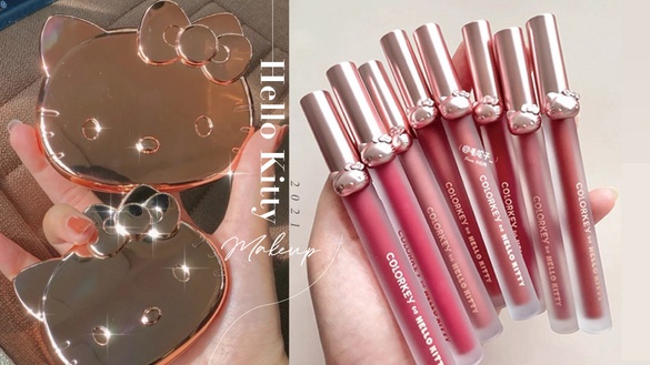 2021最新「卡通聯名美妝」出列，COLORKEY x Hello Kitty 玫瑰金超夢幻，少女必收藏