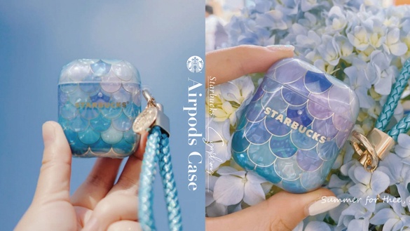 星巴克「幻彩Airpods耳機殼」登場！夢幻藍魚鱗、虹光Airpods仙度破表，星巴克迷必收！