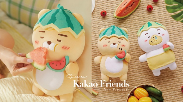 Kakao Friends夏季新品登場！萊恩小西瓜玩偶邊睡邊吃好萌，超實用製冰模具也超欠收