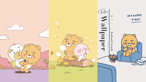 Kakao Friends「萊恩桌布」特搜！米黃萊恩暖心可愛、藍白風清新，還有超夢幻粉紫萊恩