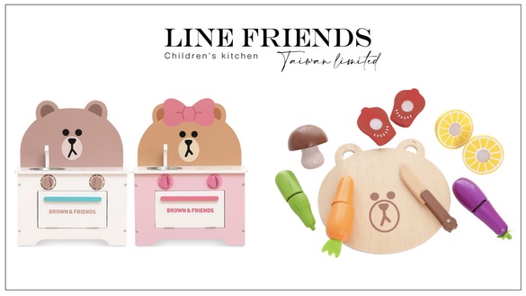 LINE FRIENDS「熊大兒童廚房」台灣限定上市！超逼真流理臺、餐具組，打造最可愛家家酒