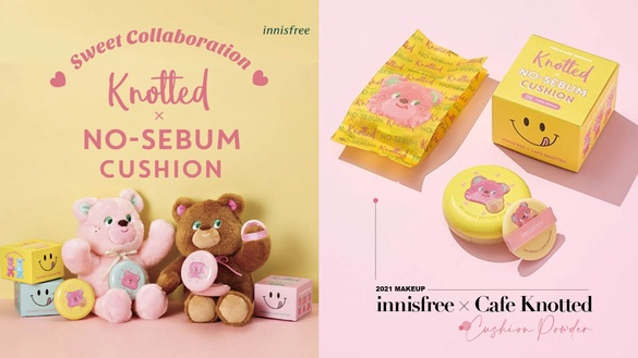 innisfree超可愛「小熊氣墊」登場！圓滾滾外殼+Knotted咖啡廳小熊，簡直萌度破表