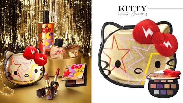 2021植村秀聖誕HELLO KITTY聯名登場！ 唇膏、卸妝油太可愛，眼影盤還能變成小包包