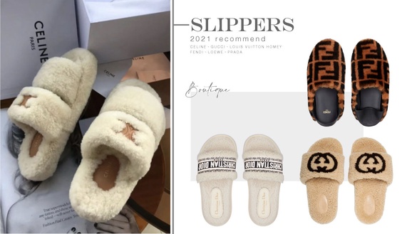 2021冬日爆款「精品毛毛拖鞋」推薦！CELINE、GUCCI、LV 可愛爆棚，孫芸芸同款超欠買！