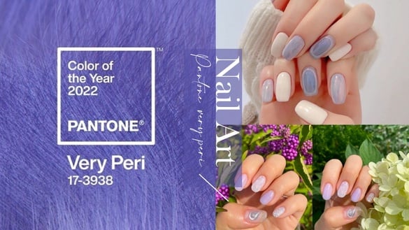 「Pantone 2022長春花藍」美甲款式推薦！棋盤格、冰晶暈染仙氣爆棚，讓指尖散發高級感