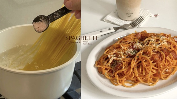 【宅家做料理】義大利麵食譜大公開！韓式泡菜奶油、蒜香培根蘆筍口味，零失敗美味上桌