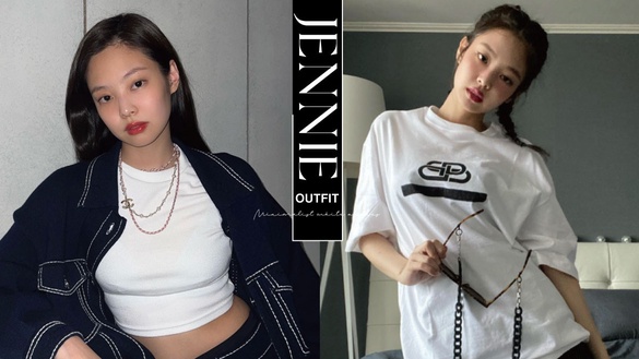 Jennie的「極簡白衣」穿搭術！白襯衫、白T...基本款穿出新風格