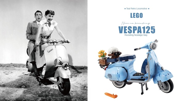 樂高LEGO最新聯名「偉士牌 Vespa 125」必入手！藍綠色復古機車，帶你重遊懷舊義大利！
