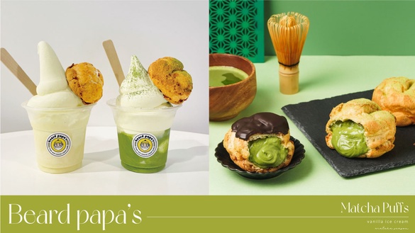 白胖胖霜淇淋現身！beard papa’s抹茶季泡芙登場，白胖胖霜淇淋必吃，再享5折優惠！