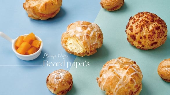 買一送一！beard papa‘s芒果季「芒果泡芙」來了，再聯名爭鮮推千層蛋糕、冰心大福