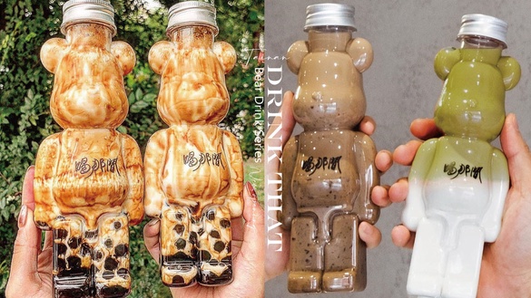 熊熊化身珍奶！台南手搖飲品「喝那間」新開幕，超萌熊熊飲品系列，手搖控必喝！