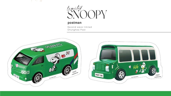 史努比變身郵差！中華郵政ｘ史努比第二波「SNOOPY傳情小郵車」，一組二款這天開賣！