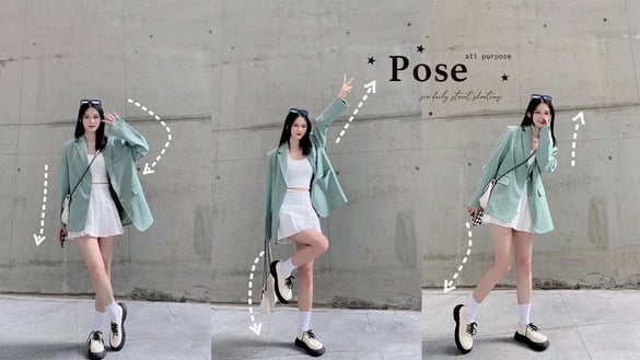 拍照姿勢怎麼擺才不尷尬？萬能「站姿拍照Pose」圖鑑，九頭身、大長腿不用P圖立即get